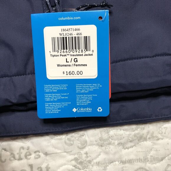 Columbia Women’s Omni Tipton Peak Hooded Insulated Jacket Navy Blue Sz L 186457 - Picture 5 of 14
